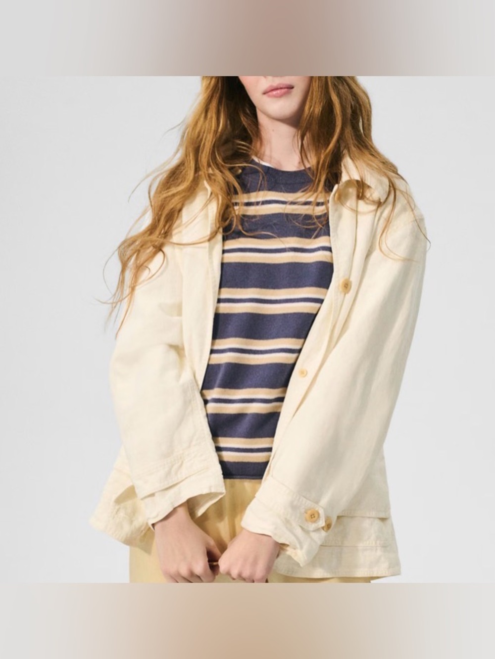 J.Crew Women’s Barn Jacket in linen blend.relaxed oversized fit.XXS.Cream.NWT.